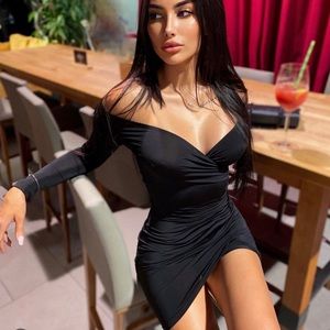 Vegas Barbie Bodycon Dress - Long Sleeve, Size M